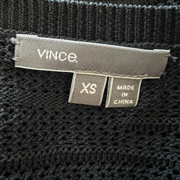 Vince mesh inset crewneck sweater black 5494 - Picture 8 of 10